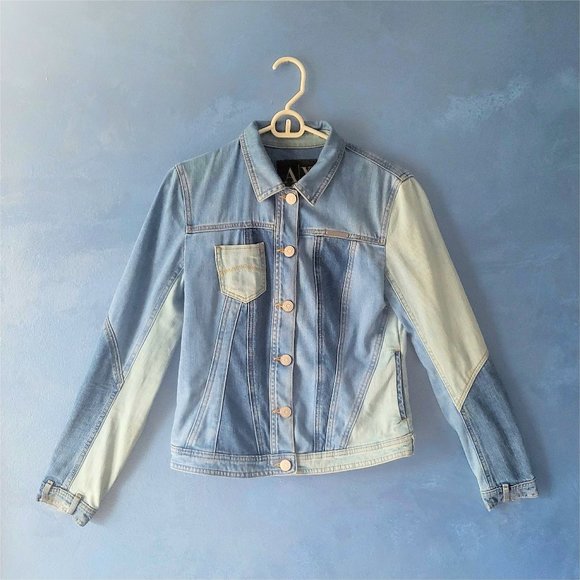 Anthropologie Jackets & Blazers - Armani Exchange Patchwork Trucker Jean Jacket LIKE NEW